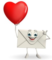 31782814 - cartoon character of mail with red heart